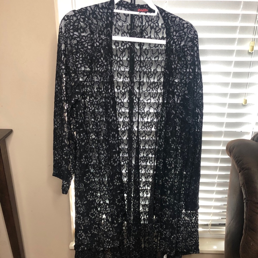 Sheer Black & Silver Cardigan